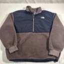 The North Face Platte Sherpa 1/4 Zip Fleece Pullover Jacket Men’s XL Brown Navy