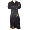 French Connection Women's Black floral  Satin  Dress Size 6