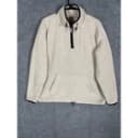 Victoria's Secret PINK Sherpa Fleece Half Zip Pullover Cream Tan Beige Size M