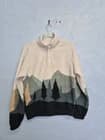 Kyodan Fleece Jumper Size Medium Landscape Tree Forest Outdoors 1/4 Zip Sherpa