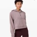 Lululemon XS Scuba Oversized Half-Zip Hoodie Ashen Rose Fleece Pockets NWT🔥
