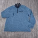 Eddie Bauer Fleece Pullover Mens XXL Blue Excellent 1/4 Zip Sherpa Lined Sweater