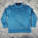 UNDER ARMOUR ColdGear Storm 1/4 Zip Pullover Mens XL Teal Blue Loose Fleece