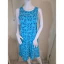 Fresh Produce Womens Blue Herringbone Cotton Sleeveless Keyhole Shift Dress XS