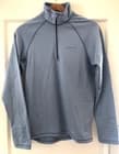 Patagonia Polartec Power Dry Womens Med 1/4 Zip Fleece Lined Pullover Smoke Blue