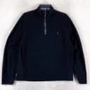 Vintage Polo Ralph Lauren Sweater Mens L Black 1/4 Zip Fleece Pullover Preppy