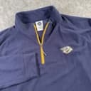 NHL Nashville Predators Quarter Zip Pullover Men Size XL Navy Blue Fleece Hockey