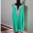 Lilly Pulitzer Green Sleeveless Soutache Embroidered Shift Dress Size 12