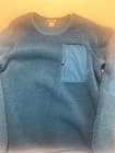 Duluth Trading Co. Men's M Blue Solid Fleece Crewneck Pullover Zip Chest Pocket