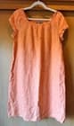 J. Jill W's M 100% Linen Midi Shift Dress Soft Orange Cap Sleeve Cottagecore UEC