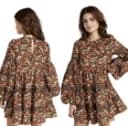 BYTIMO Winter Field Floral Corduroy Long Sleeve Shift Dress Size Medium NWT $526