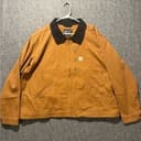 Carhartt Canvas Duck Crawford Detroit Jacket Women XL brown corduroy collar barn