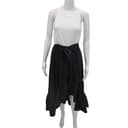 Cinq à Sept Women Black Sleeveless Scoop Neck Shift Dress Long Tie Waist Size M