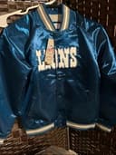 Mitchell & Ness Detroit Lions Shiny Blue Satin Kids Jacket
