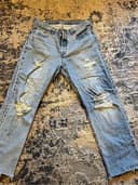 Levi's Premium 501 Distressed Straight Leg Jeans Blue Waist 30 L 32