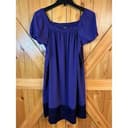 Daisy Fuentes Shift Dress Women's Size L Royal Purple Chiffon Elastic Neck nwt (