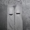 Levis 501 Premium Straight Leg Jeans Mens 34x34 Gray Distressed Ripped Knee